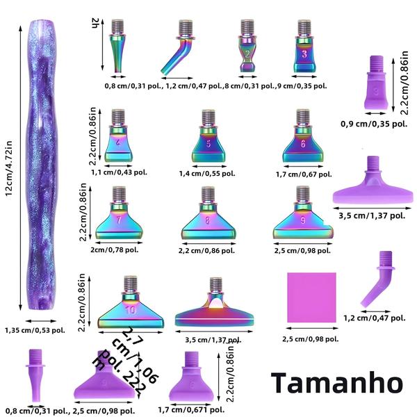 Imagem de Conjunto de Canetas de Pintura Diamante 5D com 5 Cabeças de Metal Substituíveis