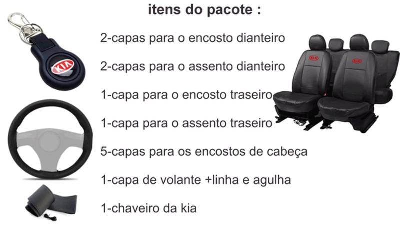 Imagem de Conjunto de Capa Cerato 2013 a 2019 + Chaveiro + Capa de Volante Estilosa