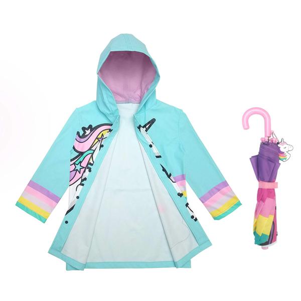 Imagem de Conjunto de capa de chuva e guarda-chuva addie & tate Unicorn Design Kids