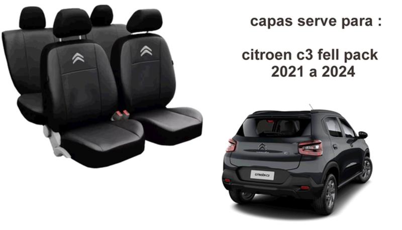 Conjunto de Capa de Couro C3 Feel Pack 2021 a 2024 + Limpador Durável e Capa de Cobertura - Aero Print Imagem de Conjunto de Capa de Couro C3 Feel Pack 2021 a 2024 + Limpador Durável e Capa de Cobertura