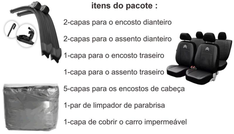 Conjunto de Capa de Couro C3 Feel Pack 2021 a 2024 + Limpador Durável e Capa de Cobertura - Aero Print Imagem de Conjunto de Capa de Couro C3 Feel Pack 2021 a 2024 + Limpador Durável e Capa de Cobertura