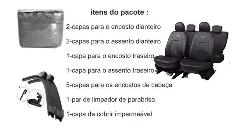 Imagem de Conjunto de Capa de Couro Creta 20-24 + Limpador de Parabrisa com Tecnologia de Ponta