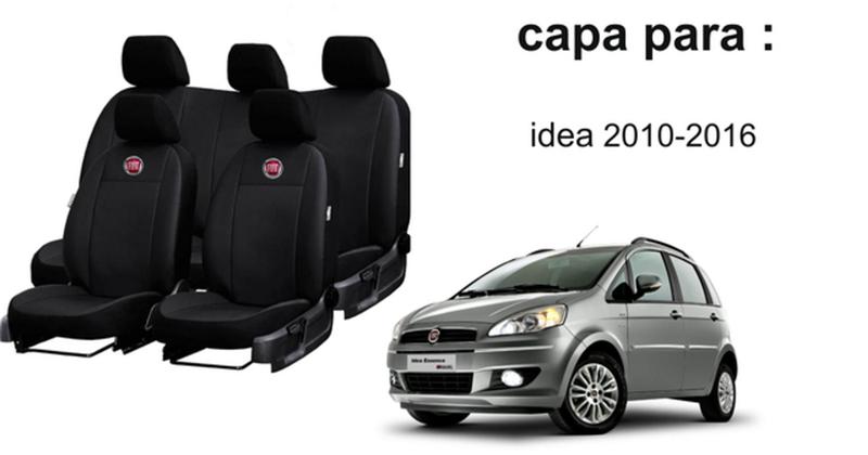 Imagem de Conjunto de Capa de Couro Fiat Idea 10-16: Tapetes e Capa de Volante para Todo Tipo de Carro