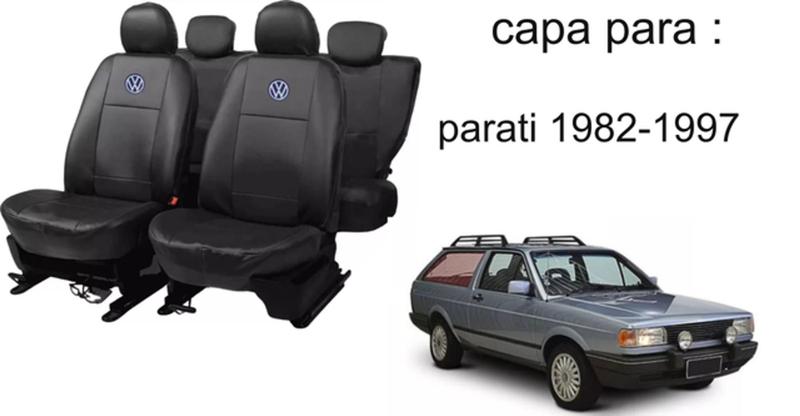 Imagem de Conjunto de Capa de Couro Parati 82-96 + Tapete + Capa de Volante Elegante