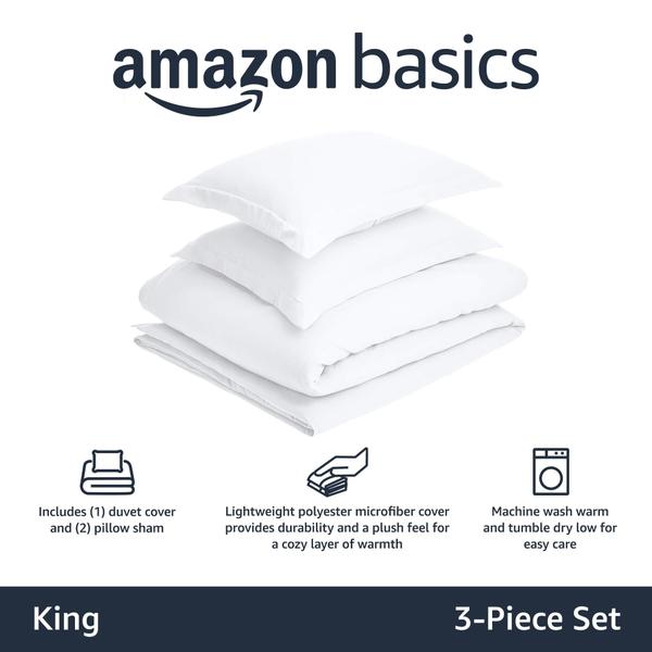 Imagem de Conjunto de capa de edredom Amazon Basics Lightweight Microfiber King