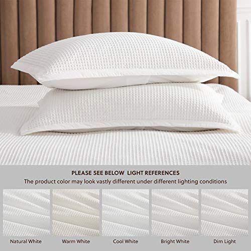 Imagem de Conjunto de capa de edredom de algodão Bedsure - 100% algodão waffle weave capa de edredom branco coco tamanho duplo, conjunto de capa de edredom duplo macio e respirável para todas as estações (Twin, 68 x 90")