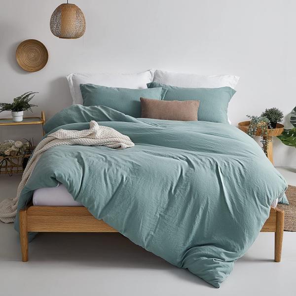 Imagem de Conjunto de capa de edredom MILDLY Super Soft Washed Microfiber Teal