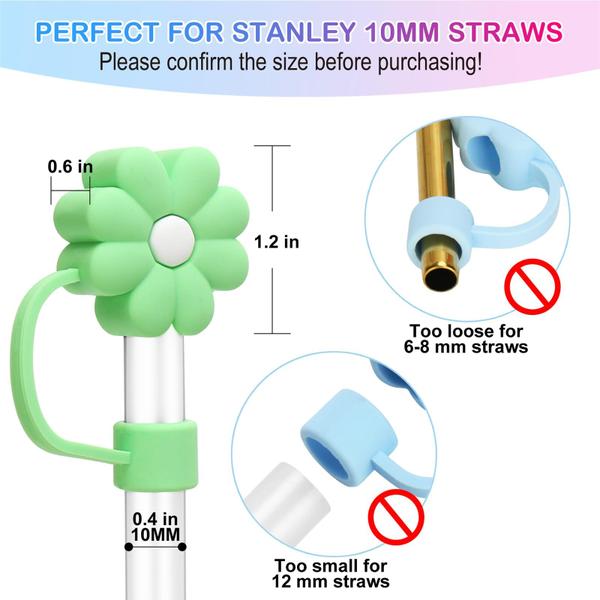 Imagem de Conjunto de capa de palha, 7 peças para copos de silicone Stanley de 1,2 L e 900 ml