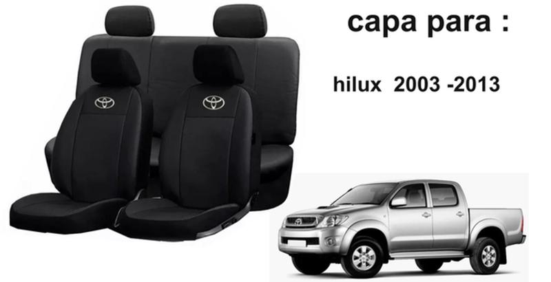 Imagem de Conjunto de Capa Sob Medida para Hilux 03-13 com Tapetes e Volante