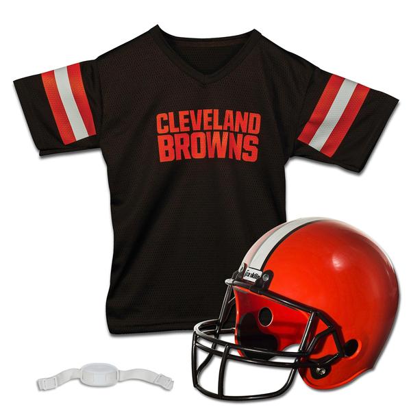 Conjunto de capacete e camisa de futebol Franklin Sports NFL Cleveland Browns Kids - Youth M Imagem de Conjunto de capacete e camisa de futebol Franklin Sports NFL Cleveland Browns Kids - Youth M