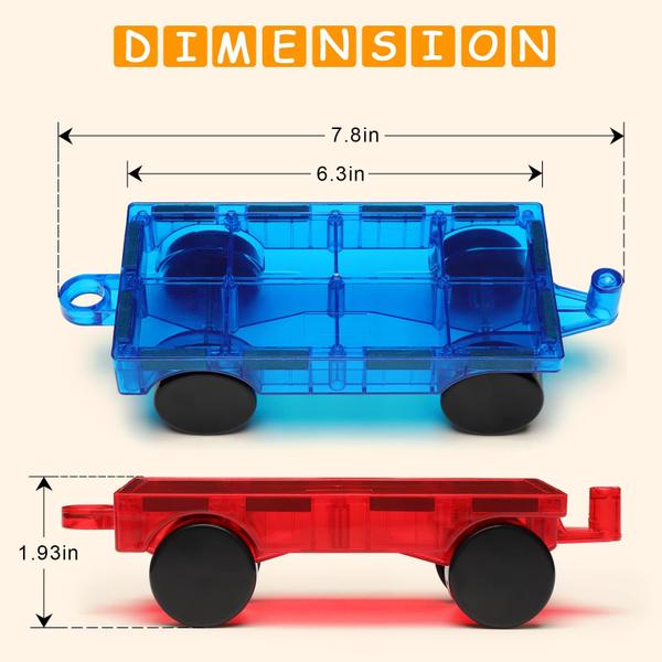 Imagem de Conjunto de carros magnéticos Gemmicc Magnet Construction Vehicle 2PCS