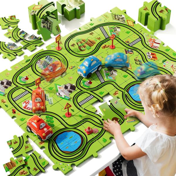 Imagem de Conjunto de carros Toy Puzzle Race Track para meninos de 2 a 6 anos Bennol