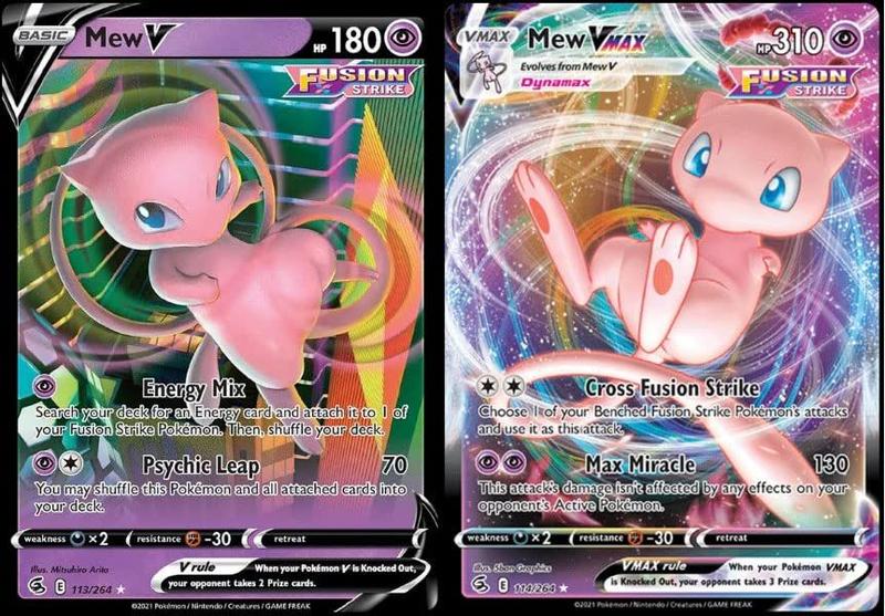 Imagem de Conjunto de cartas Pokémon Mew V & Vmax Fusion Strike 113/264 e 114/26