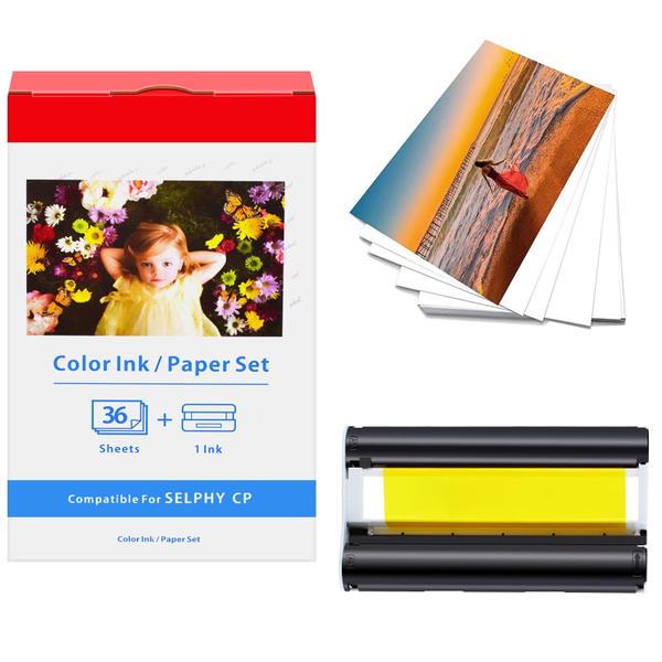 Conjunto de cartucho de tinta e papel fotográfico Canon KP-36IN para Selphy - KCMYTONER Imagem de Conjunto de cartucho de tinta e papel fotográfico Canon KP-36IN para Selphy