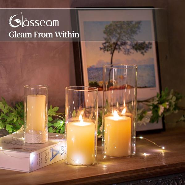 Imagem de Conjunto de castiçais Glasseam Glass Candle Cylinders Clear