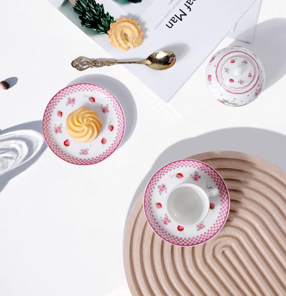 Imagem de Conjunto de chá fanquare KAWAYII porcelana rosa com estojo de transporte