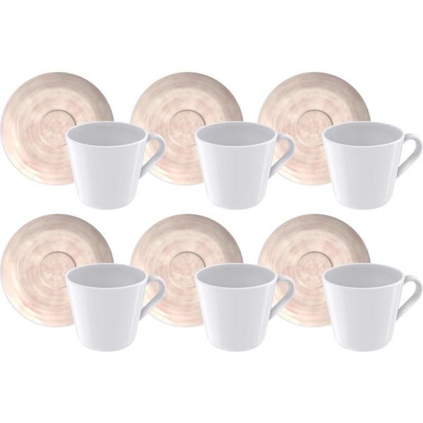 Imagem de Conjunto de Chá Tramontina Porcelana Rosé 200ml 12 Pç