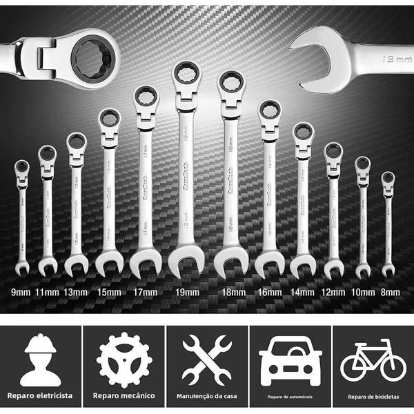 Imagem de Conjunto de Chave de Catraca Profissional para Mecânicos - Ferramentas Automotivas