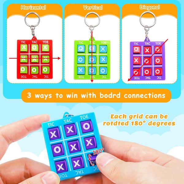 Conjunto de chaveiros Tic Tac Toe, 16 peças para festas de aniversário, lembrancinhas para crianças - Basytodio Imagem de Conjunto de chaveiros Tic Tac Toe, 16 peças para festas de aniversário, lembrancinhas para crianças