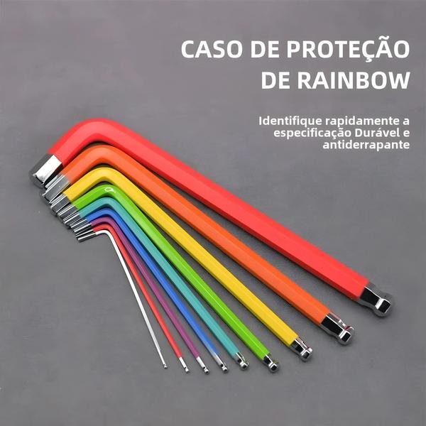 Imagem de Conjunto de Chaves Allen Coloridas para Bicicleta (1,5 a 10mm) - Ferramentas de Reparo