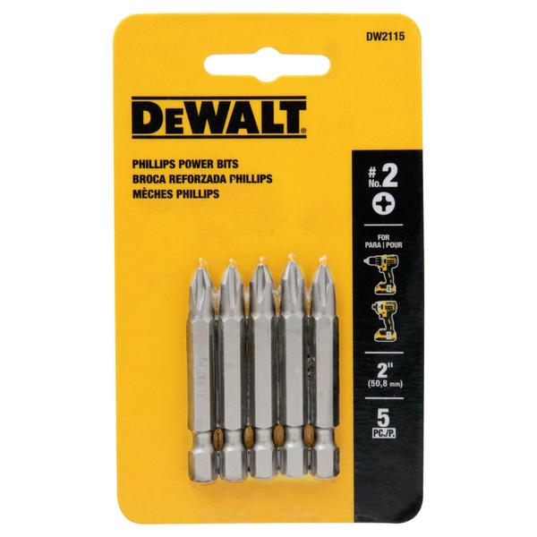 Imagem de Conjunto de chaves de fenda DEWALT DW2115 2 Phillips, pacote com 5