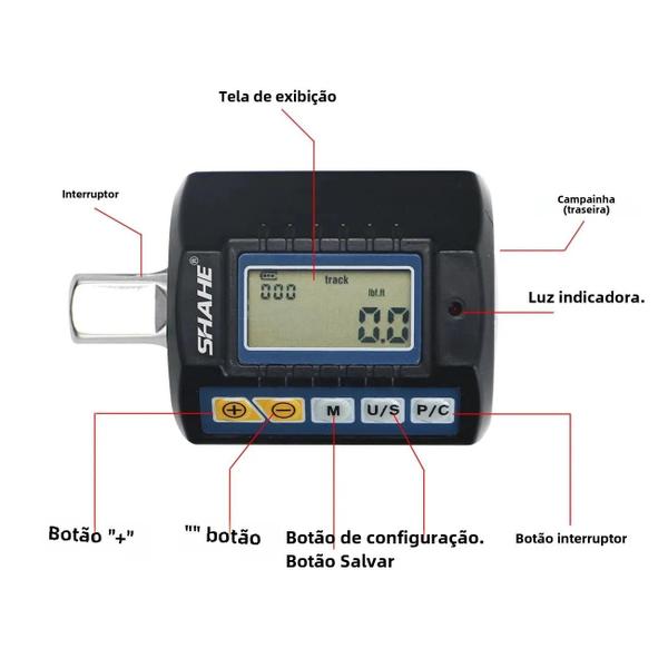 Imagem de Conjunto de Chaves de Torque Digital 1/4", 3/8" e 1/2" - Ferramentas Manuais para Reparo de Carro