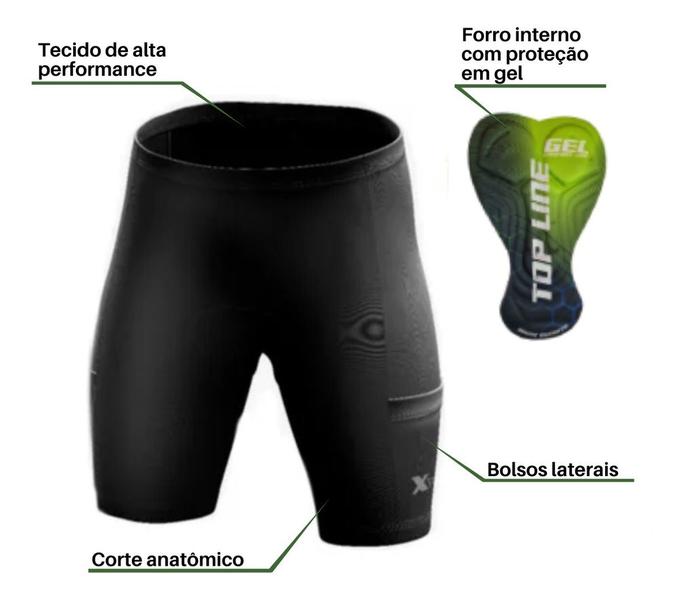 Imagem de Conjunto de Ciclismo Camisa e Bermuda C/ Proteção UV + Óculos Esportivo Espelhado + Par de Manguitos + Bandana