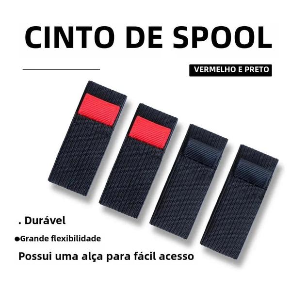 Imagem de Conjunto De Cintos Elásticos Para Carretel De Pesca, Preto E Vermelho, 4 Peças, Acessórios De Polia