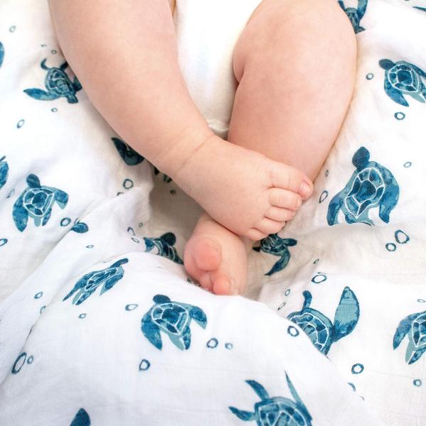 Imagem de Conjunto de cobertores Swaddle Bebe au Lait Oh So Soft Muslin Surf