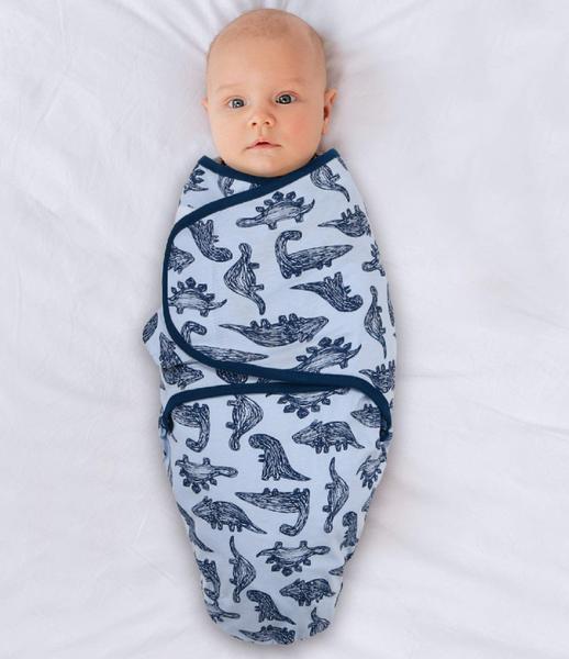 Imagem de Conjunto de Cobertores Swaddle The Peanutshell para Bebê - Algodão Azul