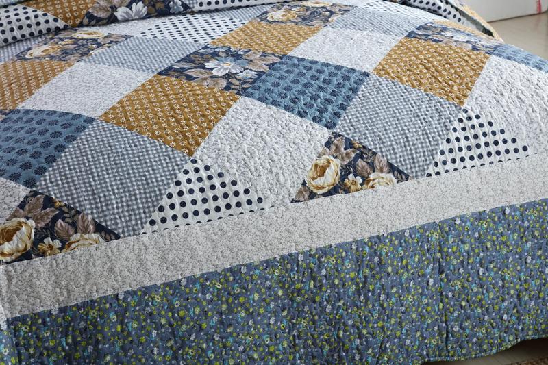 Imagem de Conjunto de colchas Travan Patchwork Floral King Size