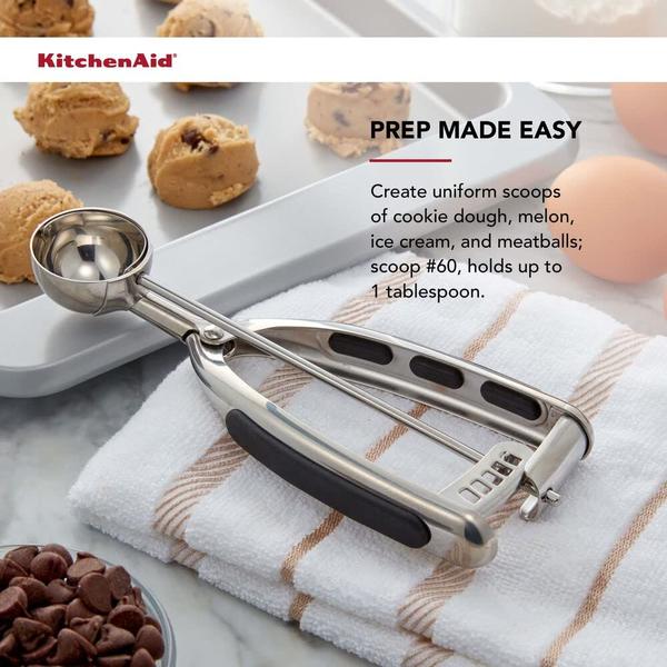 Imagem de Conjunto de colheres de massa de biscoito KitchenAid em aço inoxidável preto