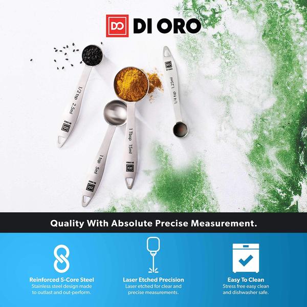 Conjunto de colheres de medição di Oro 18/8 em aço inoxidáve - di Oro Living Imagem de Conjunto de colheres de medição di Oro 18/8 em aço inoxidáve