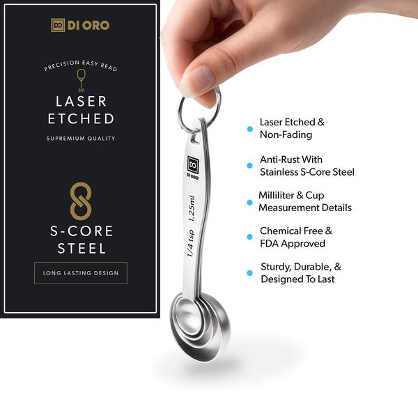 Conjunto de colheres de medição di Oro 18/8 em aço inoxidáve - di Oro Living Imagem de Conjunto de colheres de medição di Oro 18/8 em aço inoxidáve
