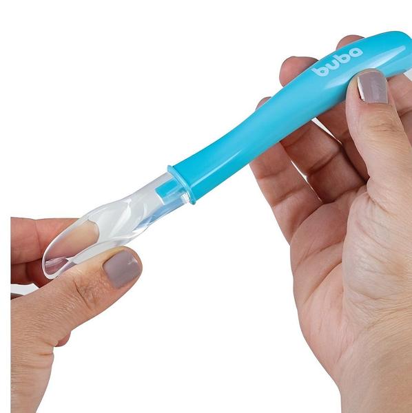 Conjunto De Colheres Em Silicone Azul 11824 - Buba Imagem de Conjunto De Colheres Em Silicone Azul 11824 - Buba