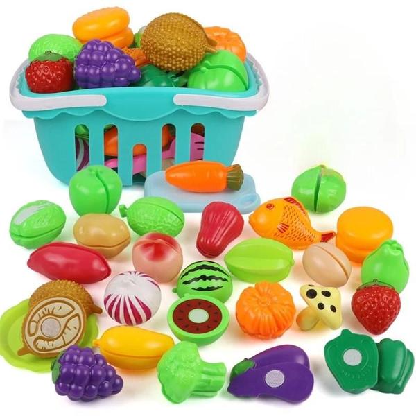 Imagem de Conjunto De Comida De Cozinha Infantil 25 Peças DIY Brinquedo Musical De Corte De Frutas Para