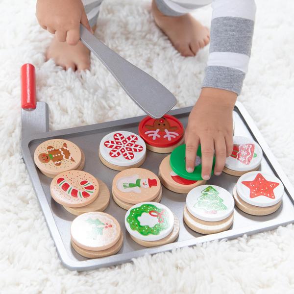 Imagem de Conjunto de Comida para Brincar - Pedaco e Asse Cookies de Natal de Madeira Melissa & Doug