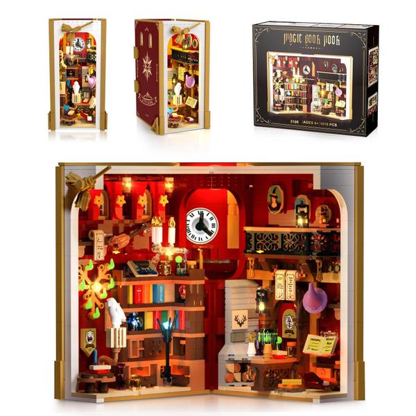 Imagem de Conjunto de construção INSOON Magic Booknook com luz LED 1015 PCS