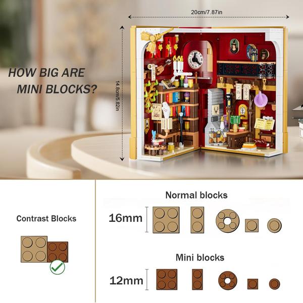 Imagem de Conjunto de construção INSOON Magic Booknook com luz LED 1015 PCS