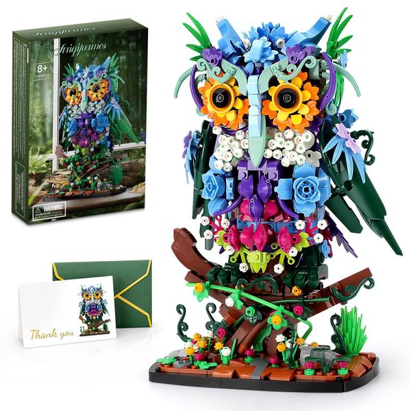Conjunto de construção Jojo & Peach Floral Owl Toy 1193 peças para maiores de 8 anos - JOJO&Peach Imagem de Conjunto de construção Jojo & Peach Floral Owl Toy 1193 peças para maiores de 8 anos
