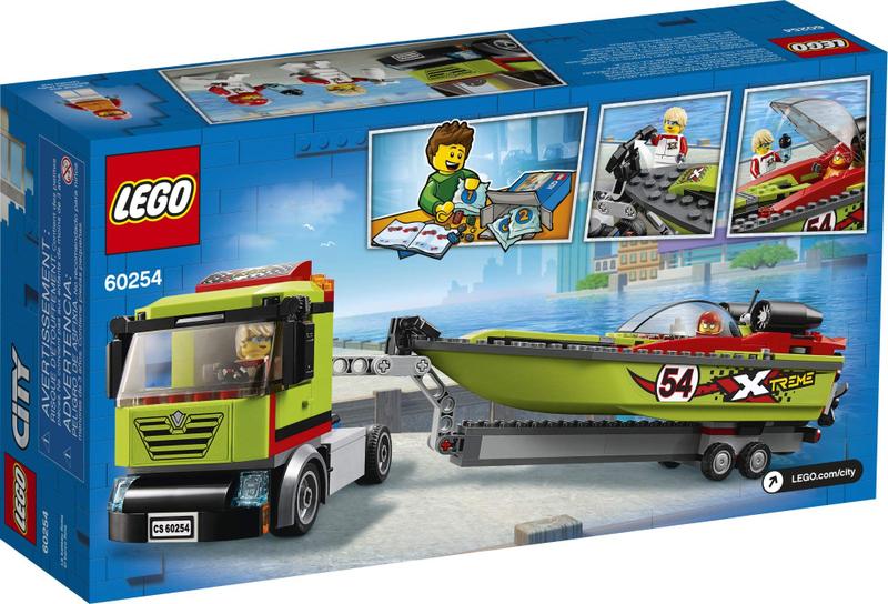 Imagem de Conjunto de construção LEGO City Race Boat Transporter 60254 Kids