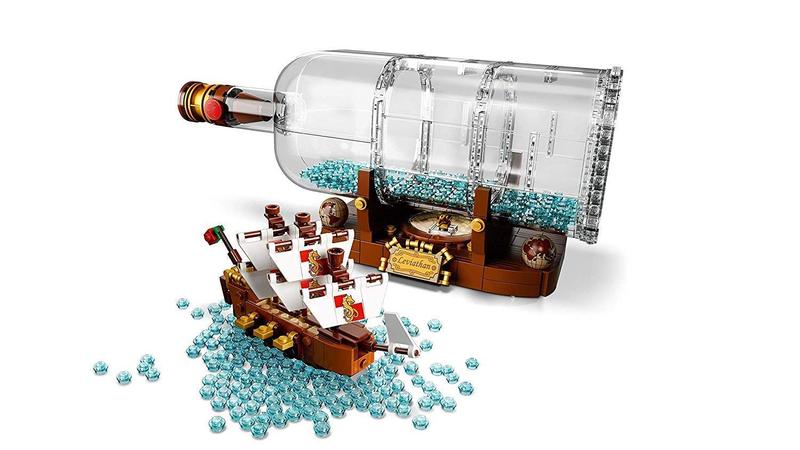 Imagem de Conjunto de construção LEGO Ideas Ship in Bottle 21313 com suporte