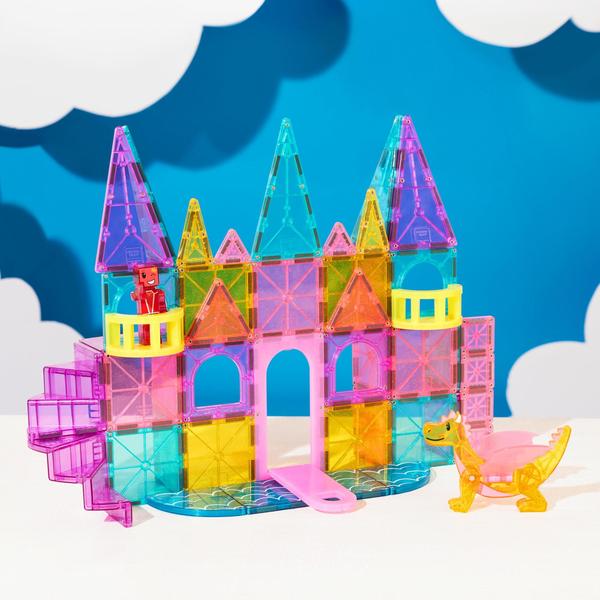 Imagem de Conjunto de construção MAGNA-TILES Castle DLX de 48 peças com bonecos