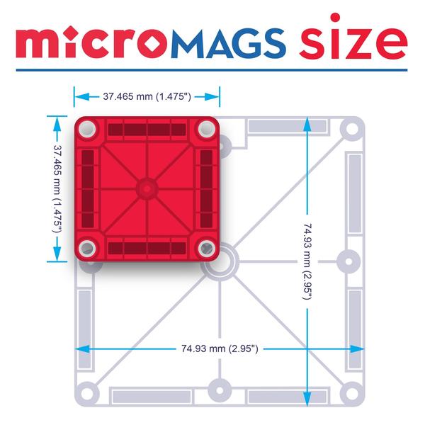 Imagem de Conjunto de construção MAGNA-TILES MicroMags 70 peças Deluxe