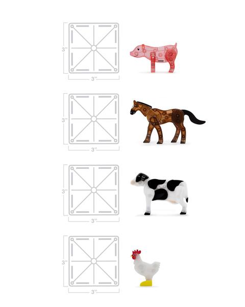 Imagem de Conjunto de construção magnética MAGNA-TILES Farm Animals 25 unidades