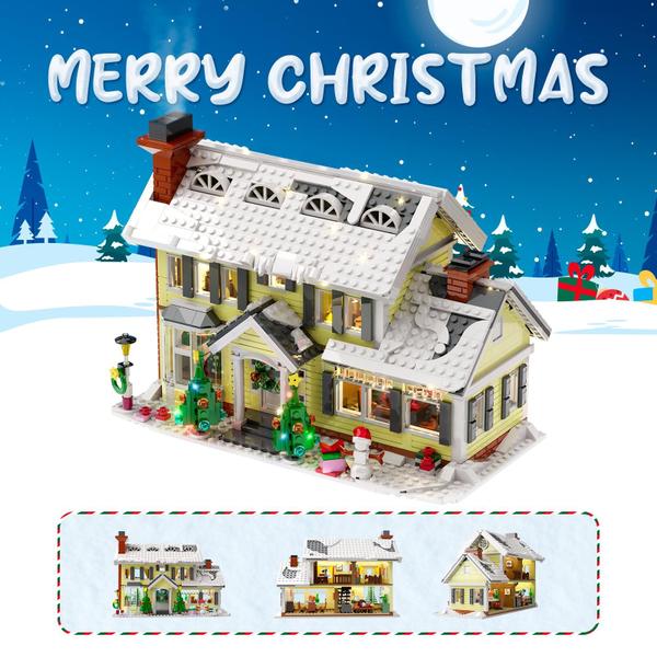 Conjunto de construção MYFUNTOY Christmas Griswold Holiday House 1156 unidades Imagem de Conjunto de construção MYFUNTOY Christmas Griswold Holiday House 1156 unidades