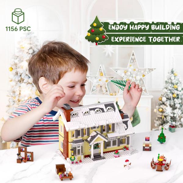 Conjunto de construção MYFUNTOY Christmas Griswold Holiday House 1156 unidades Imagem de Conjunto de construção MYFUNTOY Christmas Griswold Holiday House 1156 unidades