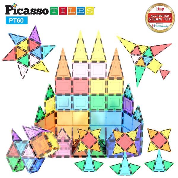 Imagem de Conjunto de construção Picasso Tiles 60 peças Magnet Building Tiles 3D