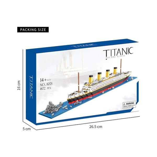 Imagem de Conjunto de construção Titanic para adultos e crianças, 1872 peças com embalagem colorida