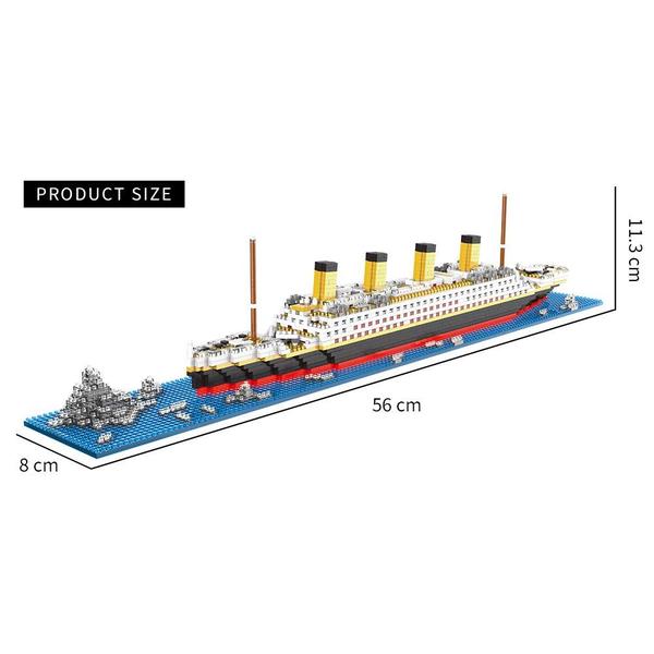 Imagem de Conjunto de construção Titanic para adultos e crianças, 1872 peças com embalagem colorida